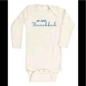 My First Hanukkah Organic Cotton Bodysuit, 0-3 Mos